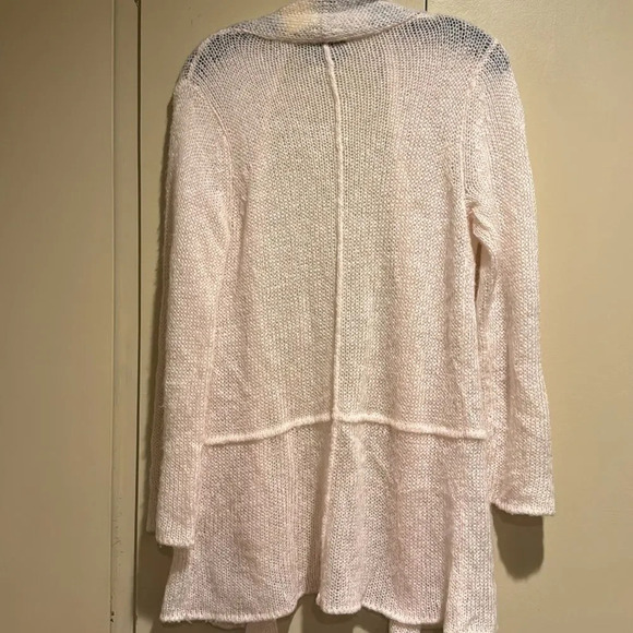 Wooden Ships loose knit acrylic/mohair/wool blend pastel pink cardigan. S/M - Picture 4 of 6